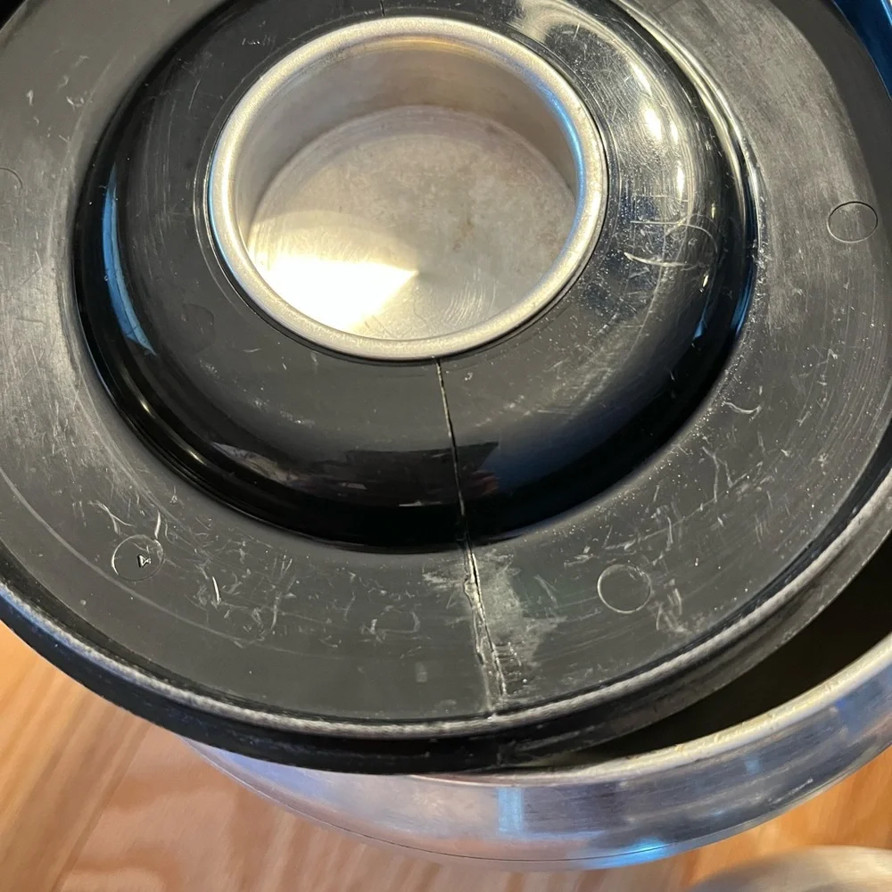 Vintage Kromex Spun aluminum Metal Kitchen Canister Set - Flour Sugar Tea